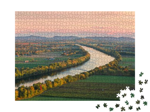 Sugarloaf Mountain Overlooking Connecticut River in the F... Jigsaw Puzzle with 1000 pieces