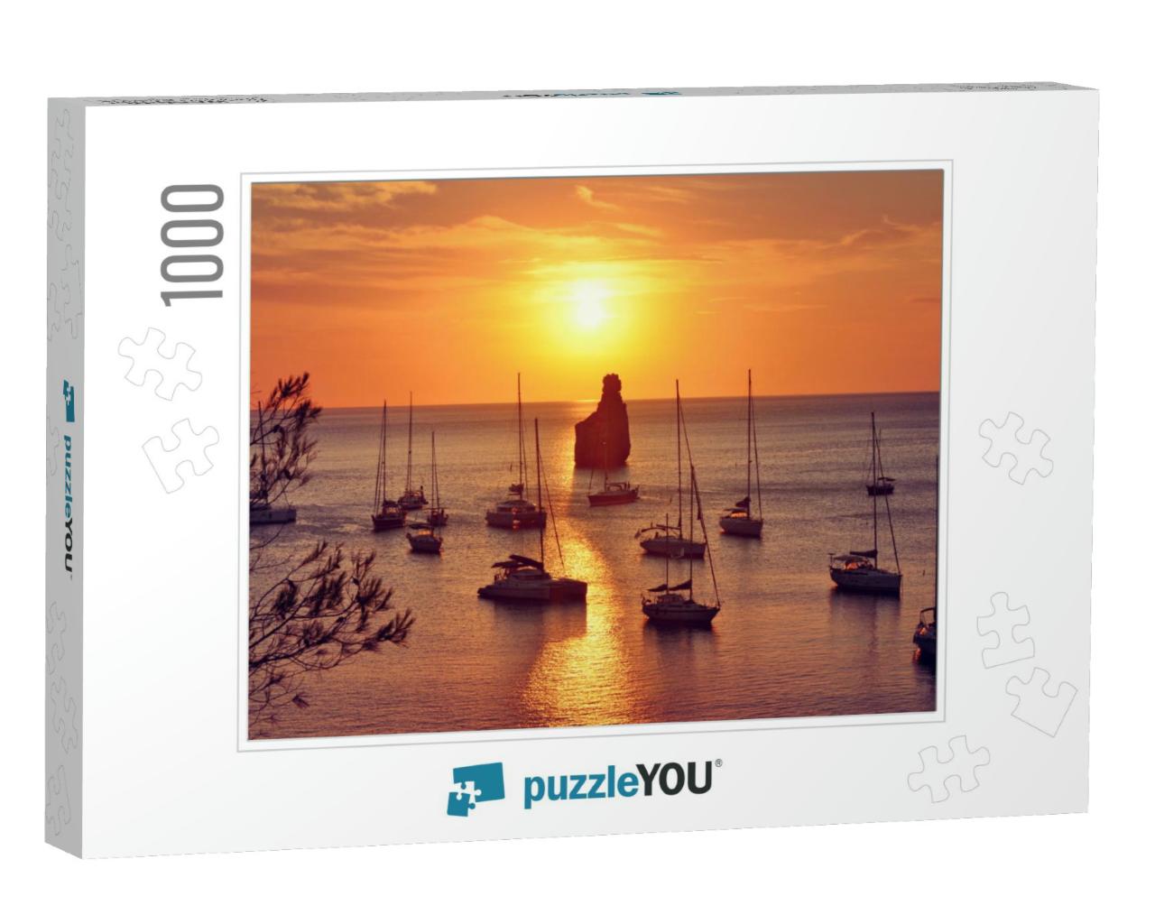 Sailboat At Sunset, Ibiza 2018... Jigsaw Puzzle with 1000 pieces