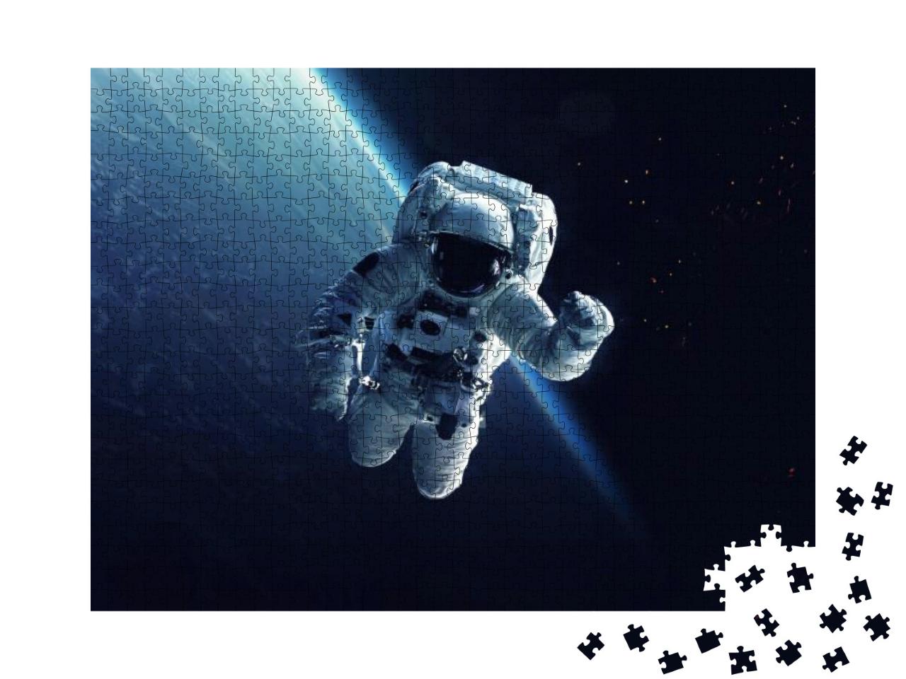 Astronaut At Spacewalk. Cosmic Art, Science Fiction Wallp... Jigsaw Puzzle with 1000 pieces