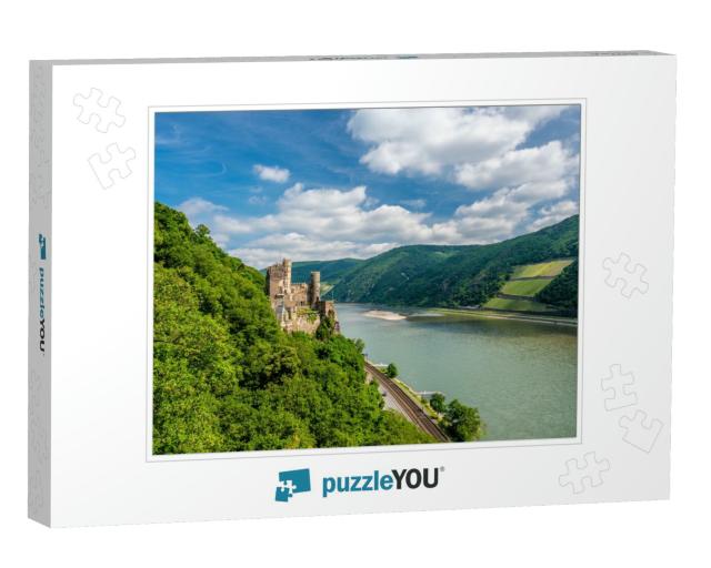 Rheinstein Castle At Rhine Valley Rhine Gorge in Germany... Jigsaw Puzzle