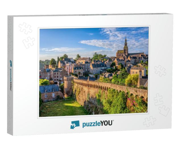 Historical Walled Old Town of Dinan, Brittany, France... Jigsaw Puzzle
