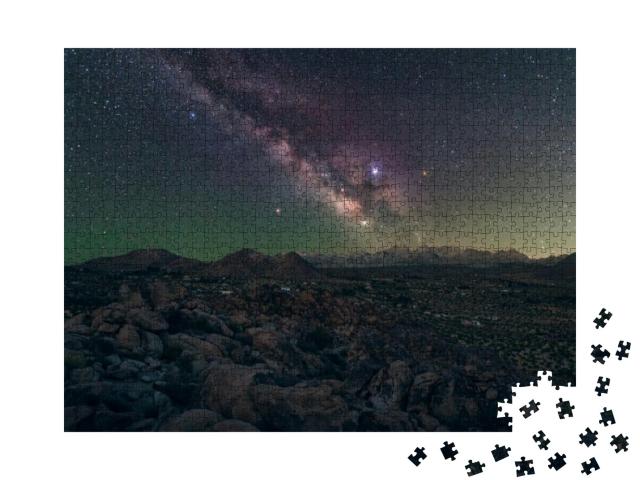 Joshua Tree National Park Galaxy Sky Night Beautiful Epic... Jigsaw Puzzle with 1000 pieces