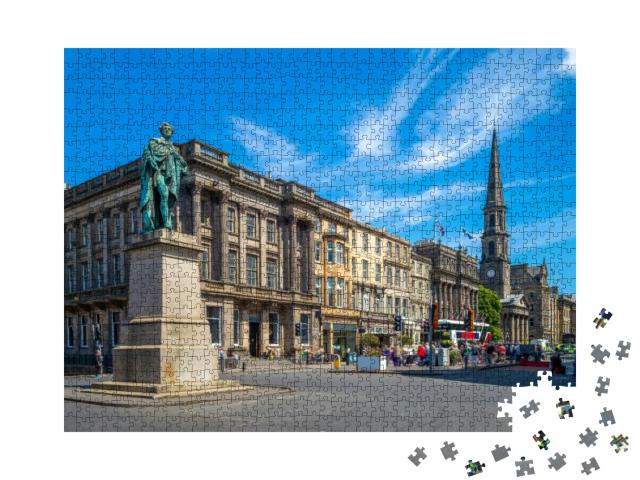 Street View of George Street At Edinburgh, Scotland... Jigsaw Puzzle with 1000 pieces