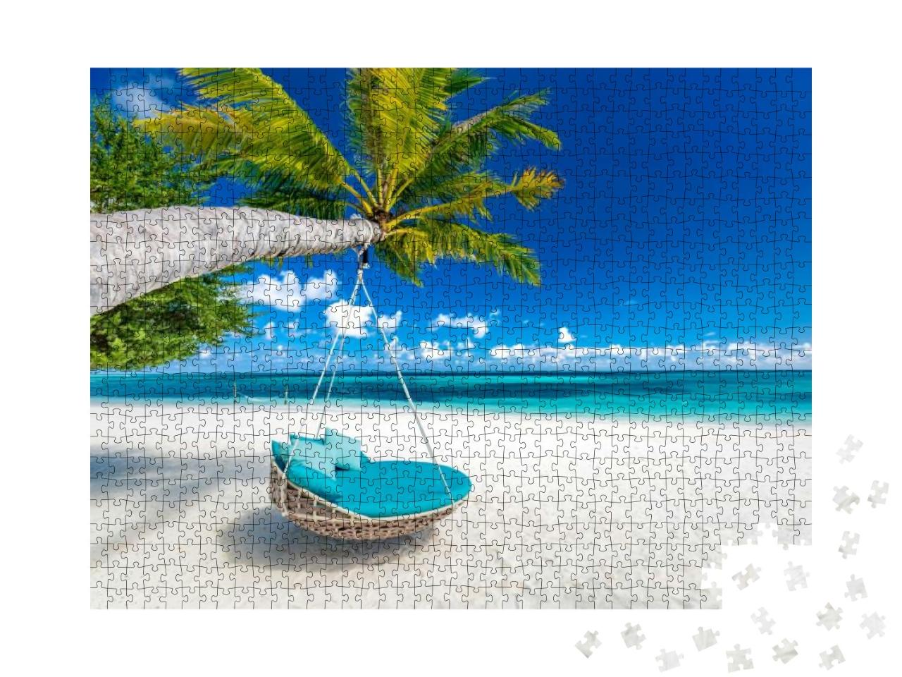 Tropical Beach Background as Summer Landscape with Beach... Jigsaw Puzzle with 1000 pieces