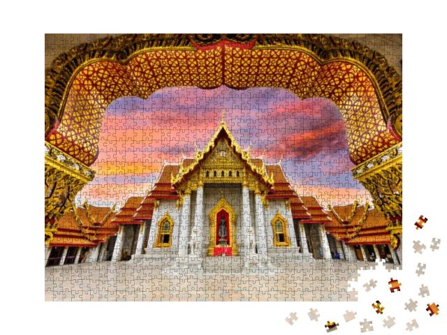 Marble Temple of Bangkok, Thailand... Jigsaw Puzzle with 1000 pieces