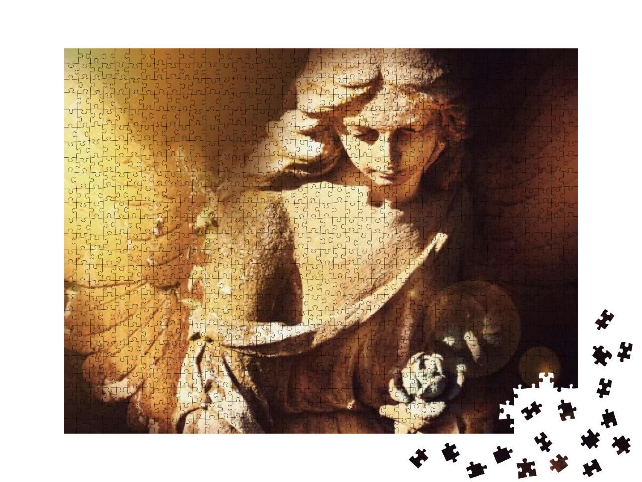 Angel in the Sunlight Antique Statue... Jigsaw Puzzle with 1000 pieces