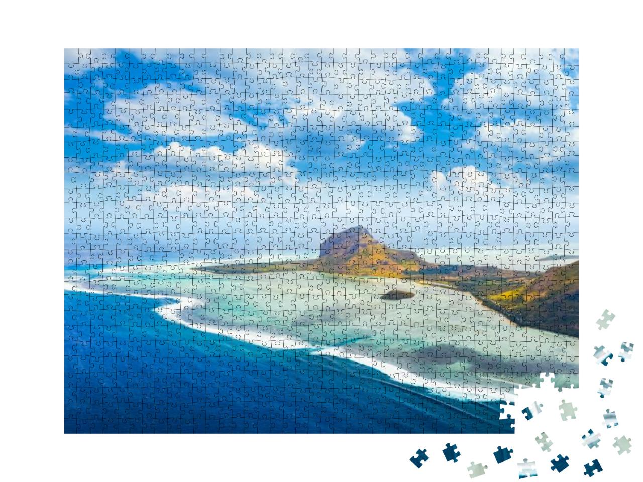 Aerial View of Le Morne Brabant Peninsula. Amazing Maurit... Jigsaw Puzzle with 1000 pieces