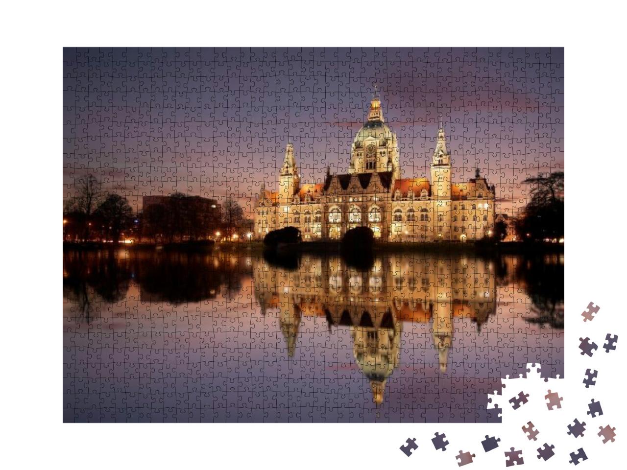 Townhall Hannover At Night... Jigsaw Puzzle with 1000 pieces