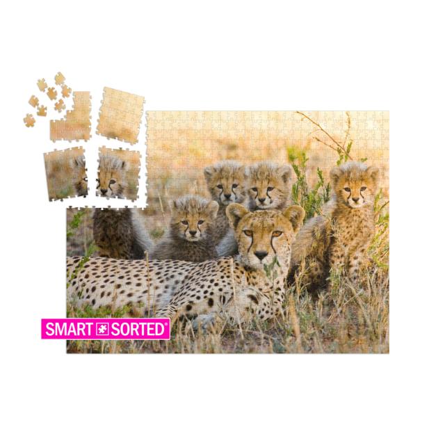 Mother Cheetah & Her Cubs in the Savannah. Kenya. Tanzani... | SMART SORTED® | Jigsaw Puzzle with 1000 pieces