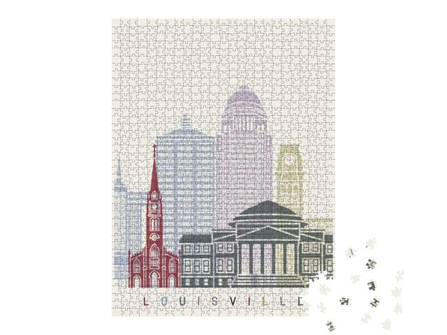 Louisville Skyline Poster in Editable Vector File... Jigsaw Puzzle with 1000 pieces
