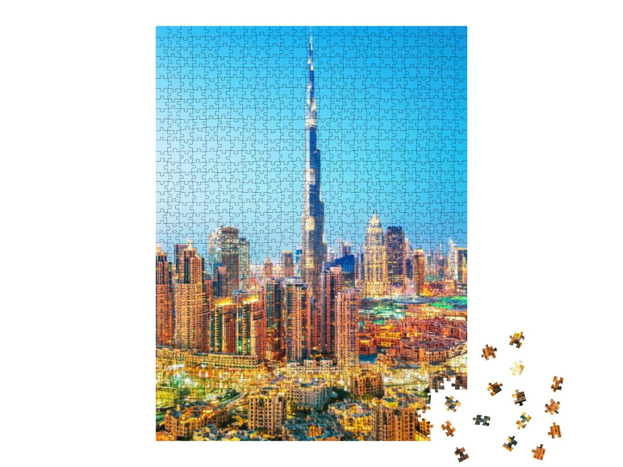 Dubai Downtown Skyscrapers, Dubai, United Arab Emirates... Jigsaw Puzzle with 1000 pieces