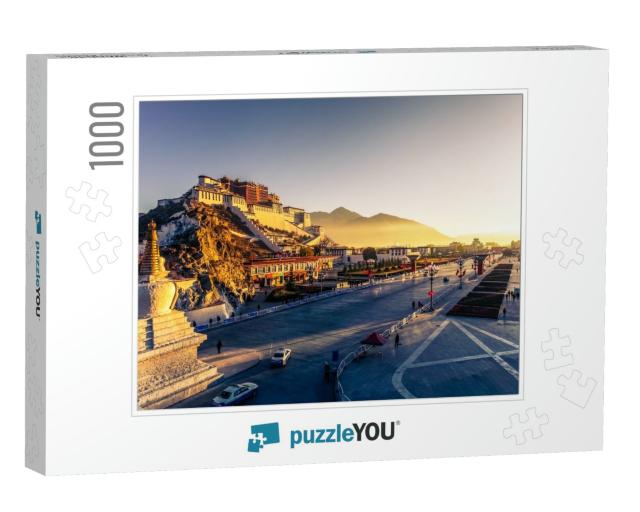 Potala Palace & Stupa At Dusk in Lhasa, Tibet... Jigsaw Puzzle with 1000 pieces