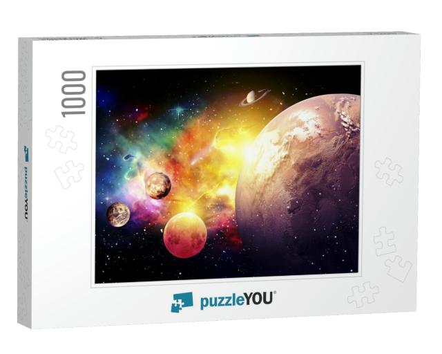 Planets Galaxy, the Over Light - Elements of This Image F... Jigsaw Puzzle with 1000 pieces