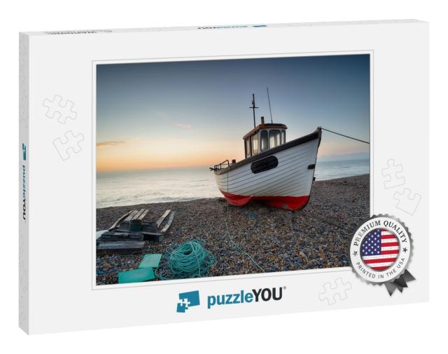 A Working Fishing Boat on the Beach At Dungeness on the K... Jigsaw Puzzle