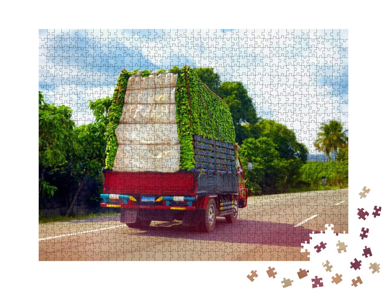 A Truck Carrying a Load of Bananas, Driving Through Domin... Jigsaw Puzzle with 1000 pieces