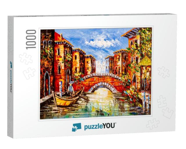 Oil Painting - Venice, Italy... Jigsaw Puzzle with 1000 pieces