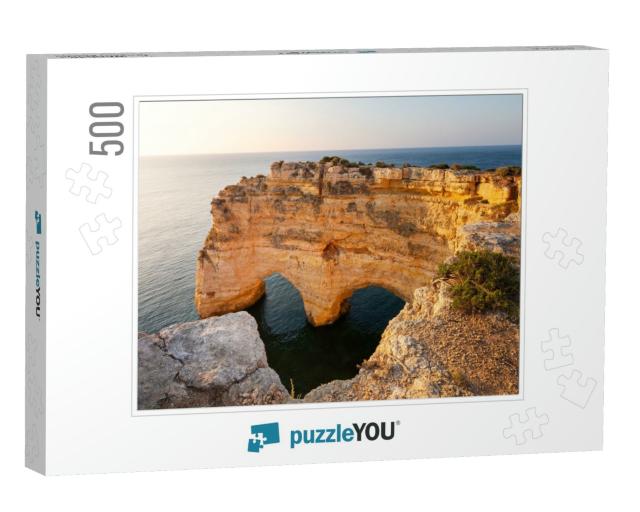 Heart Shaped Cliff in Algarve, Praia Marinha, Portugal... Jigsaw Puzzle with 500 pieces