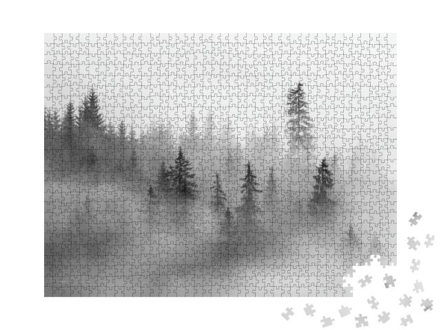 Abstract Landscape in the Mountains, with Fog in the Fore... Jigsaw Puzzle with 1000 pieces
