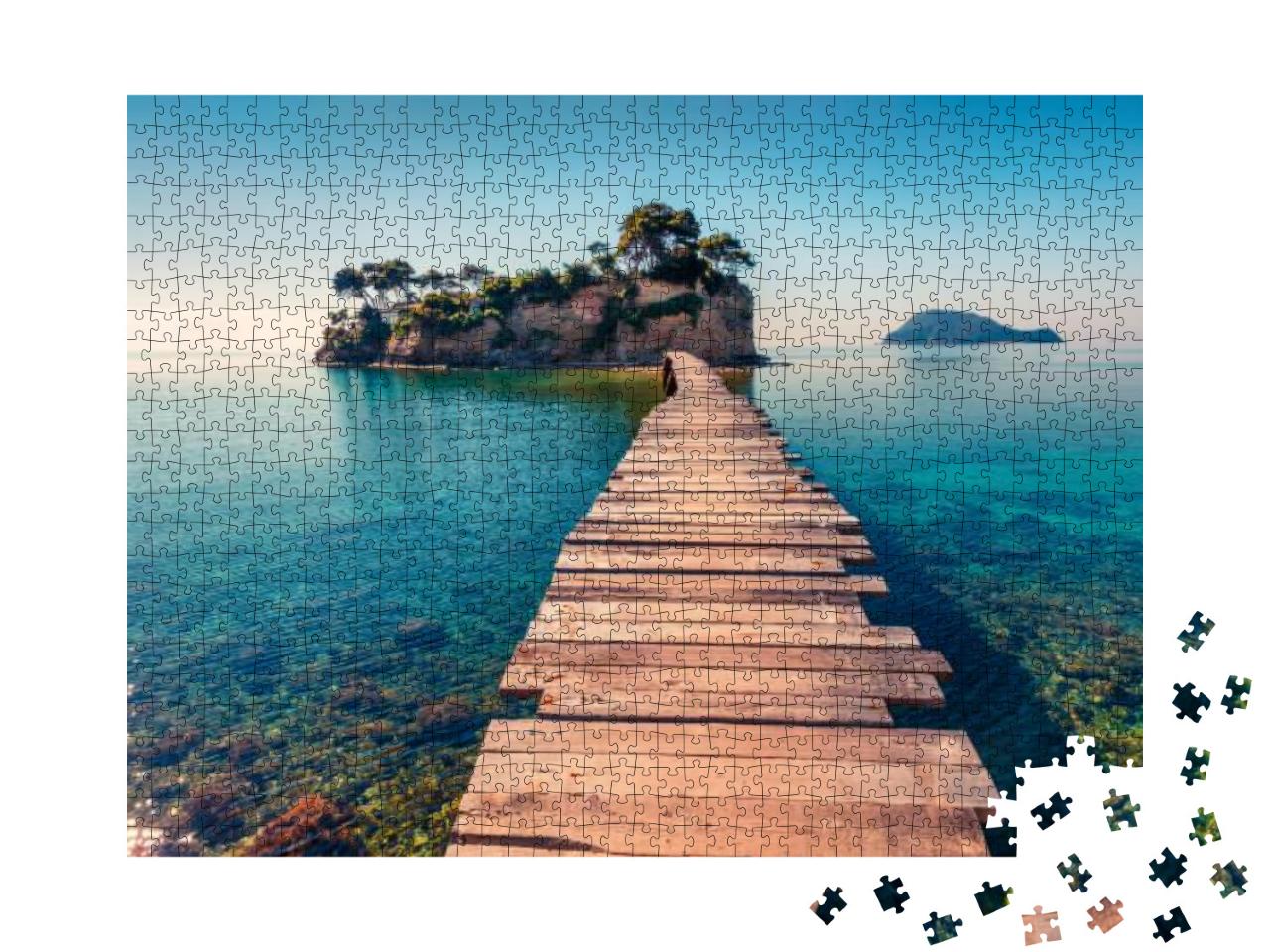 Bright Spring View of the Cameo Island. Picturesque Morni... Jigsaw Puzzle with 1000 pieces