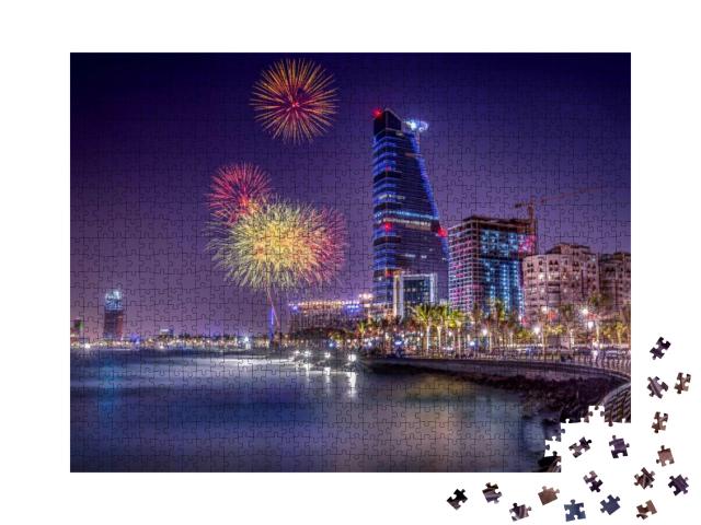 Jeddah Cityscape Celebration - Saudi Arabia... Jigsaw Puzzle with 1000 pieces