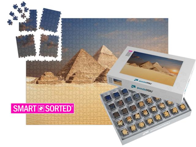 Famous Egyptian Pyramids of Giza, Beautiful View... | SMART SORTED® | Jigsaw Puzzle with 1000 pieces