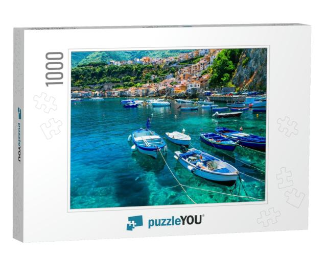 Beautiful Sea & Places of Calabria -Scilla Town with Trad... Jigsaw Puzzle with 1000 pieces