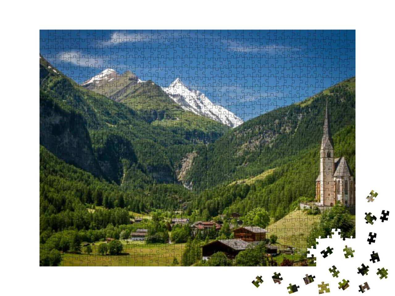 The Valley of Grossglockner Mountains in Austria. Heilige... Jigsaw Puzzle with 1000 pieces