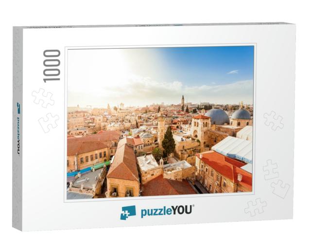 Old City of Jerusalem with the Aerial View. View of the C... Jigsaw Puzzle with 1000 pieces