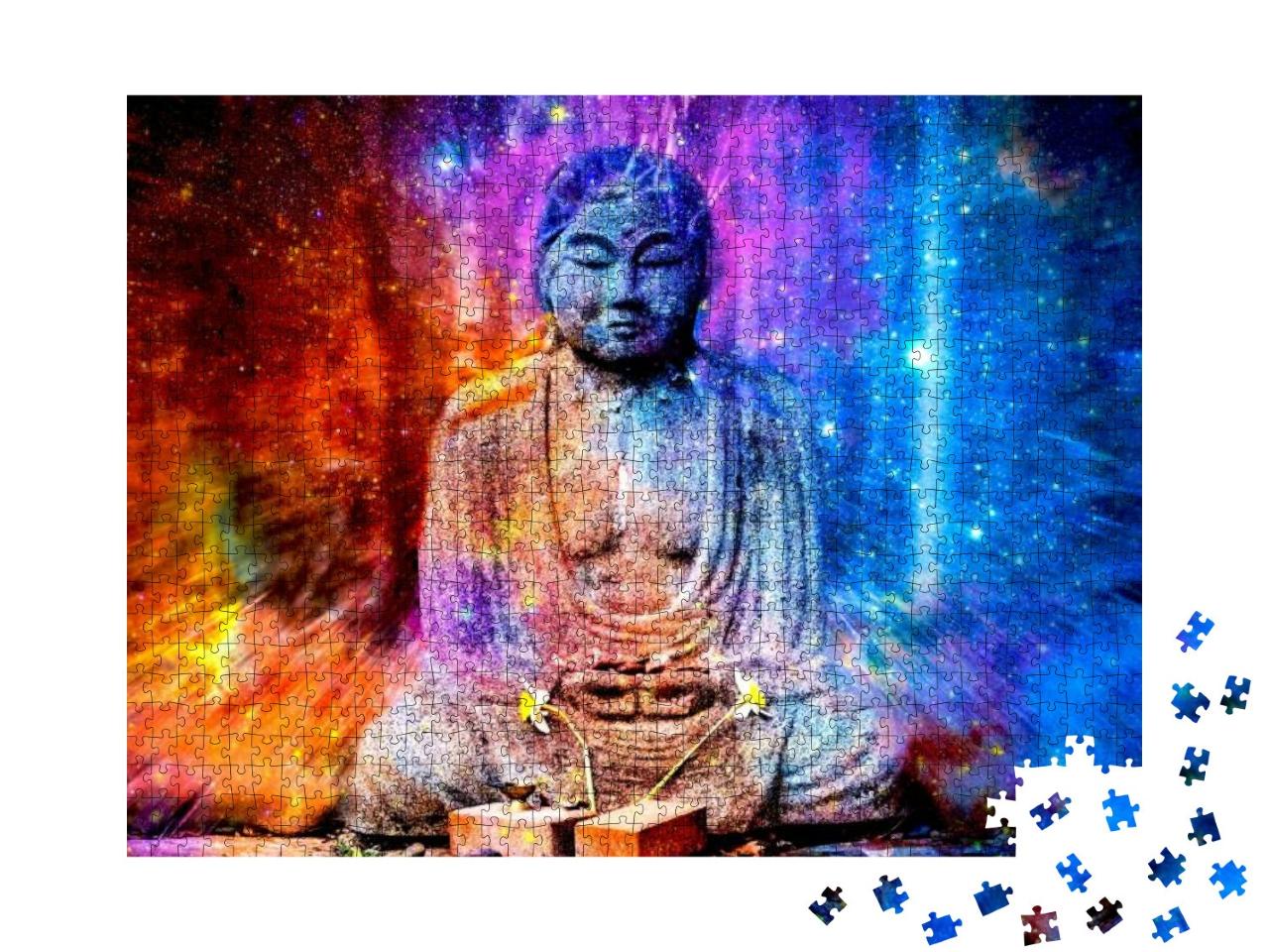 Statue of Buddha Transmuting Explosion of Beautiful Color... Jigsaw Puzzle with 1000 pieces