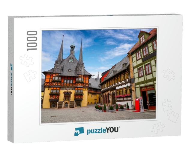 Wernigerode Rathaus Stadt City Hall in Harz Germany... Jigsaw Puzzle with 1000 pieces