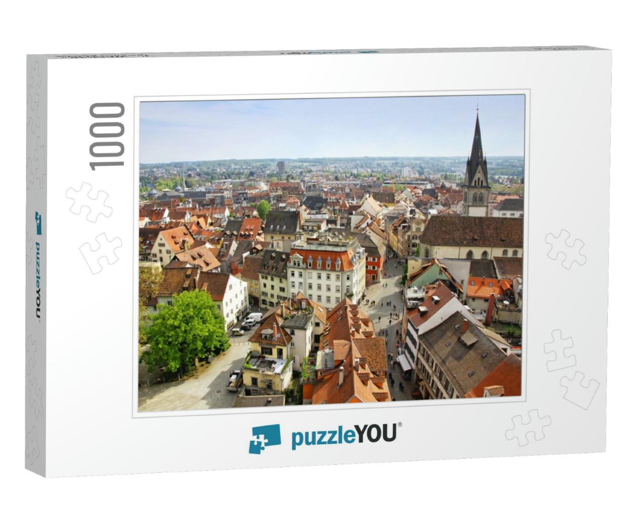 Aerial View of Konstanz City Germany & Town of Kreuzlinge... Jigsaw Puzzle with 1000 pieces