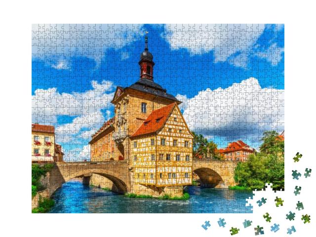 Scenic Summer View of the Old Town Architecture with City... Jigsaw Puzzle with 1000 pieces