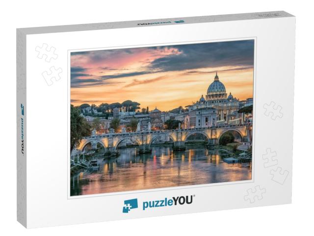 Beautiful Sunset on the City of Rome in Evening... Jigsaw Puzzle