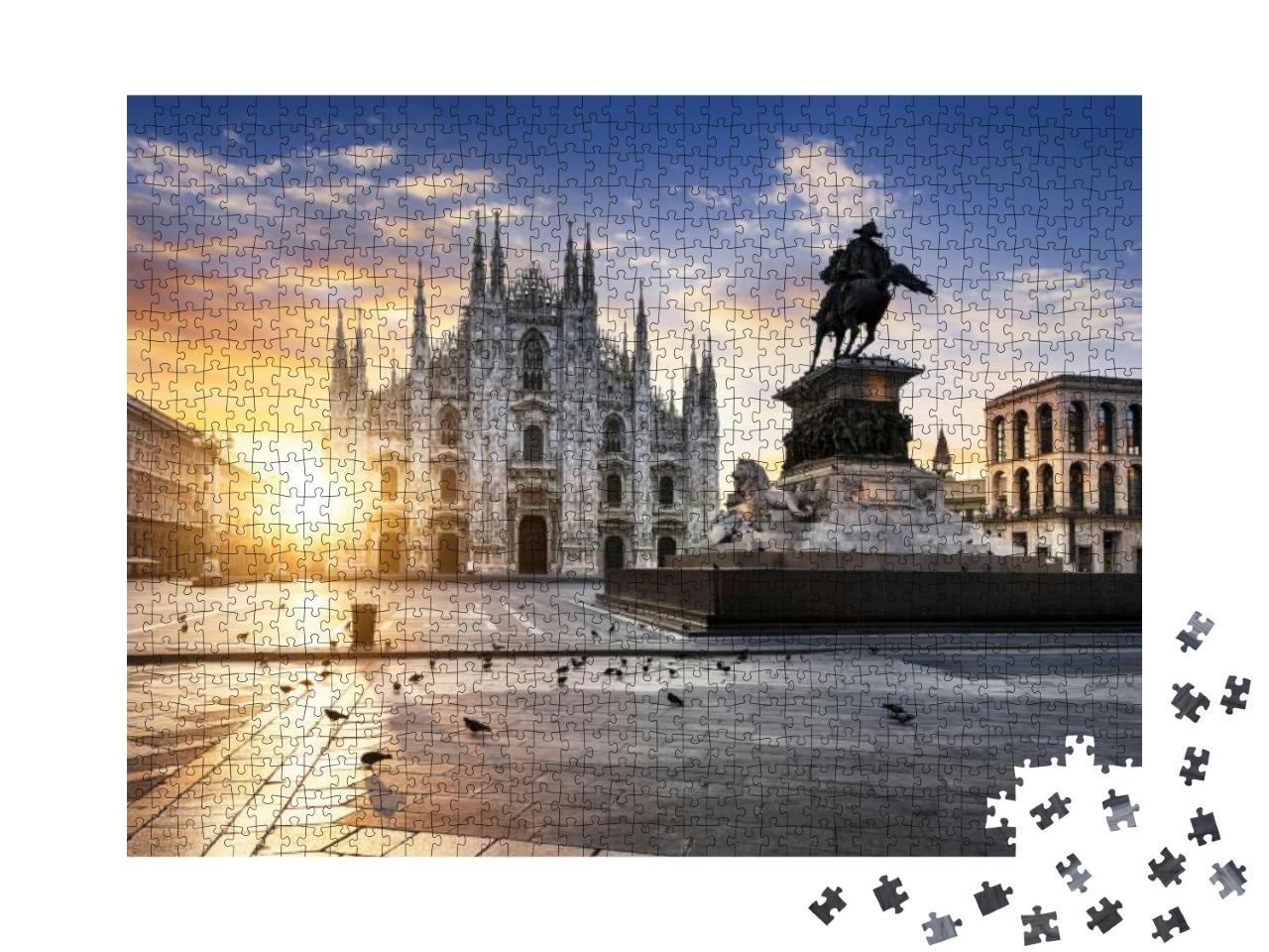 Duomo At Sunrise, Milan, Europe... Jigsaw Puzzle with 1000 pieces
