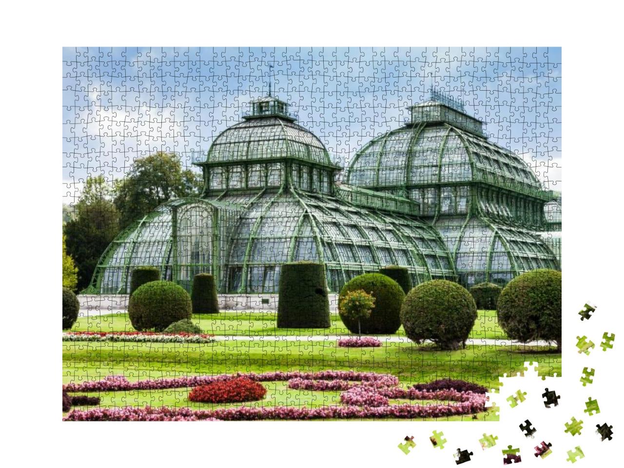 Travel to Vienna City - Palm House, Large Greenhouse in G... Jigsaw Puzzle with 1000 pieces
