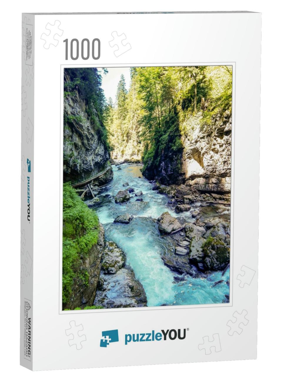 Breitachklamm is a Very Popular Canyon in Bayaria, German... Jigsaw Puzzle with 1000 pieces
