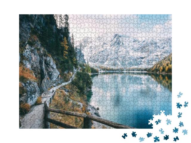 Great Alpine Lake Braies Pragser Wildsee. Magic & Gorgeou... Jigsaw Puzzle with 1000 pieces