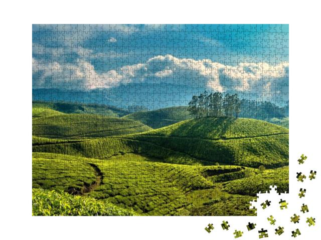 Munnar, Kerala, India - October 12, 2007 a Picturesque Vi... Jigsaw Puzzle with 1000 pieces