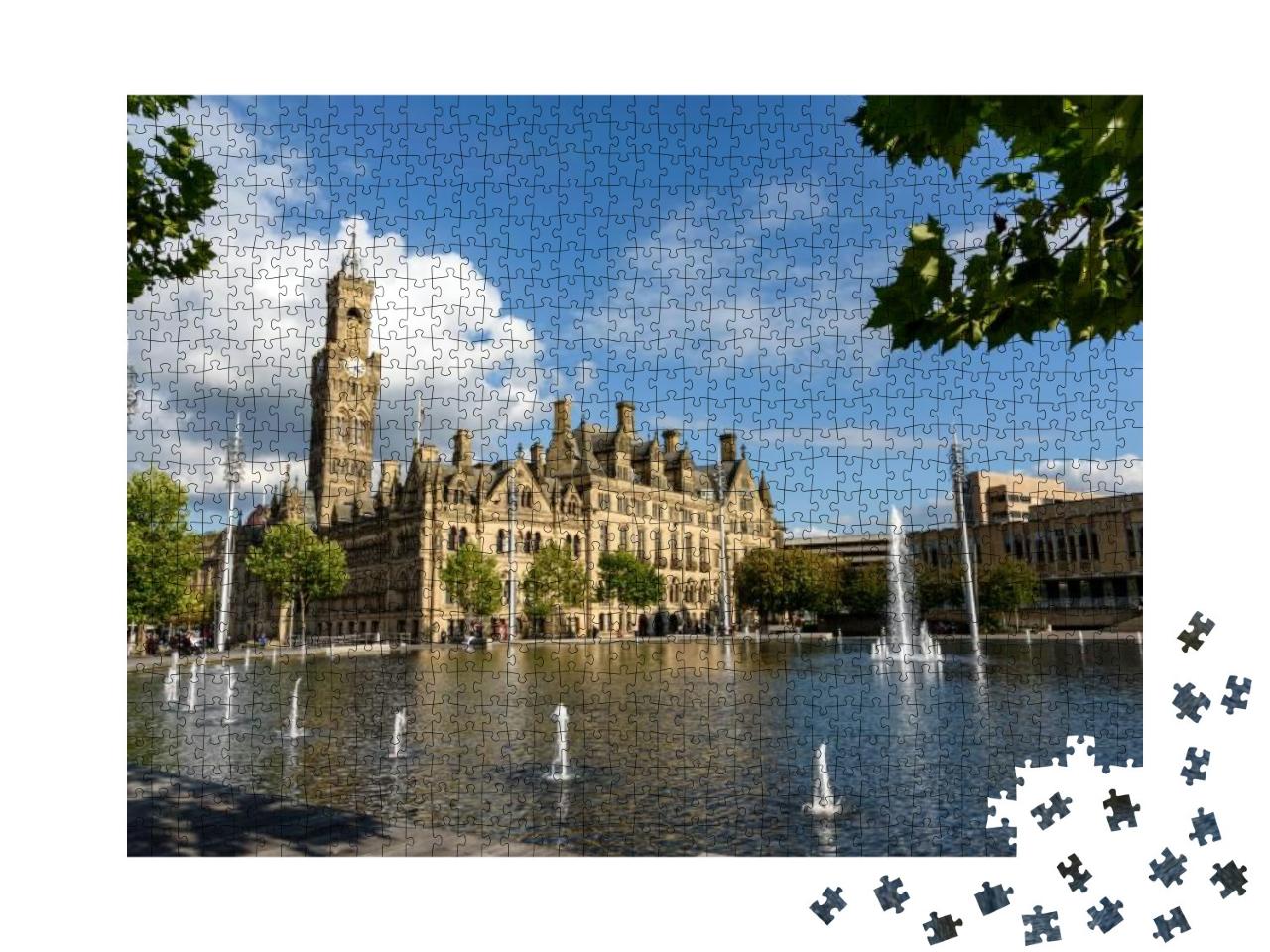 Bradford Town Hall At the City Park Square... Jigsaw Puzzle with 1000 pieces