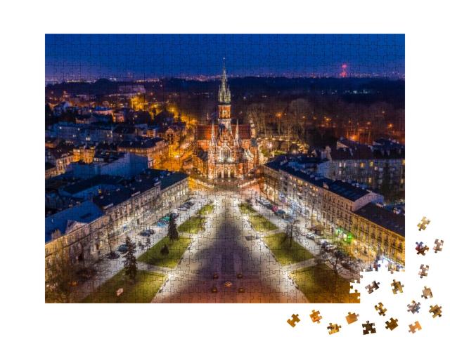 Aerial View of Podgorski Square with St. Josephs Church i... Jigsaw Puzzle with 1000 pieces