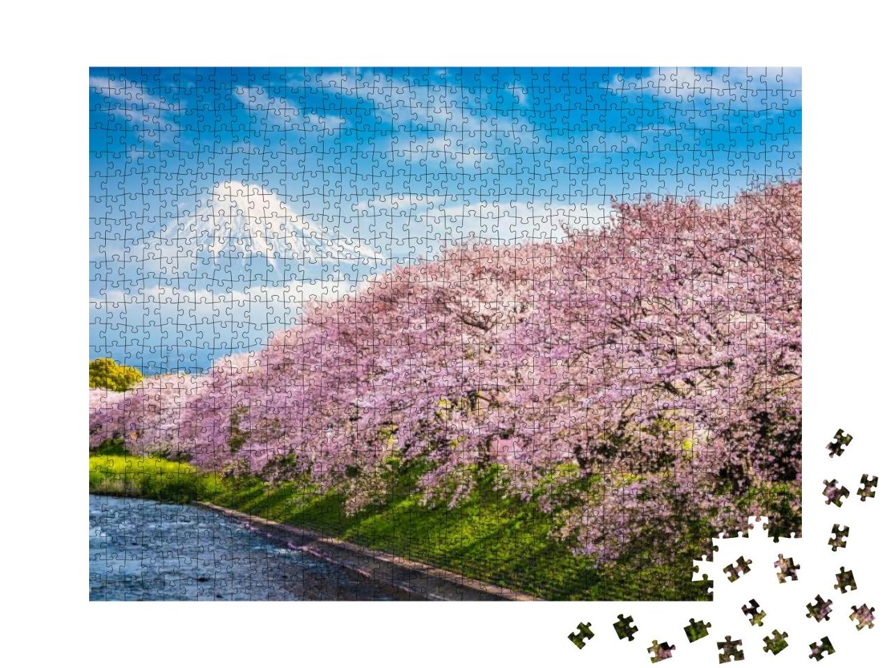 Mt. Fuji, Japan Spring Landscape... Jigsaw Puzzle with 1000 pieces