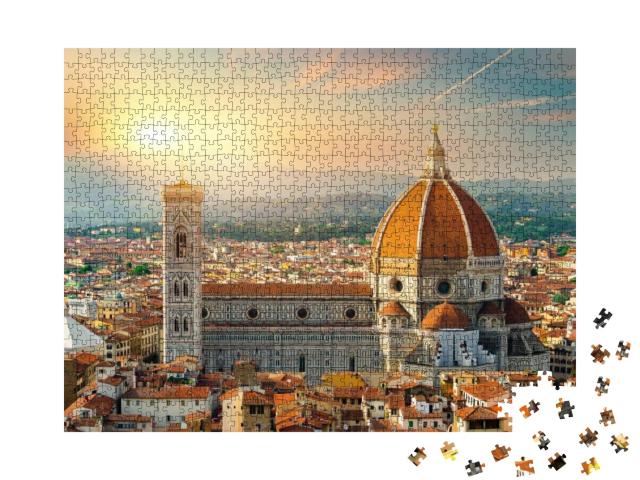 View on Florence & Basilica of Saint Mary, Italy... Jigsaw Puzzle with 1000 pieces