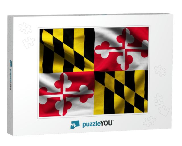 Fabric Texture of the Maryland Flag - Flags from the Usa... Jigsaw Puzzle