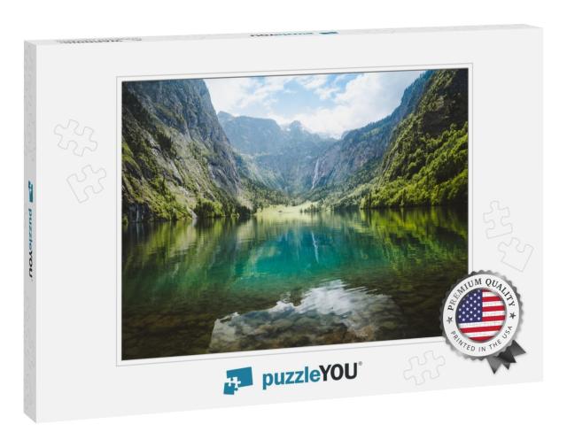 Scenic Panoramic View of Idyllic Lake Obersee in the Bava... Jigsaw Puzzle