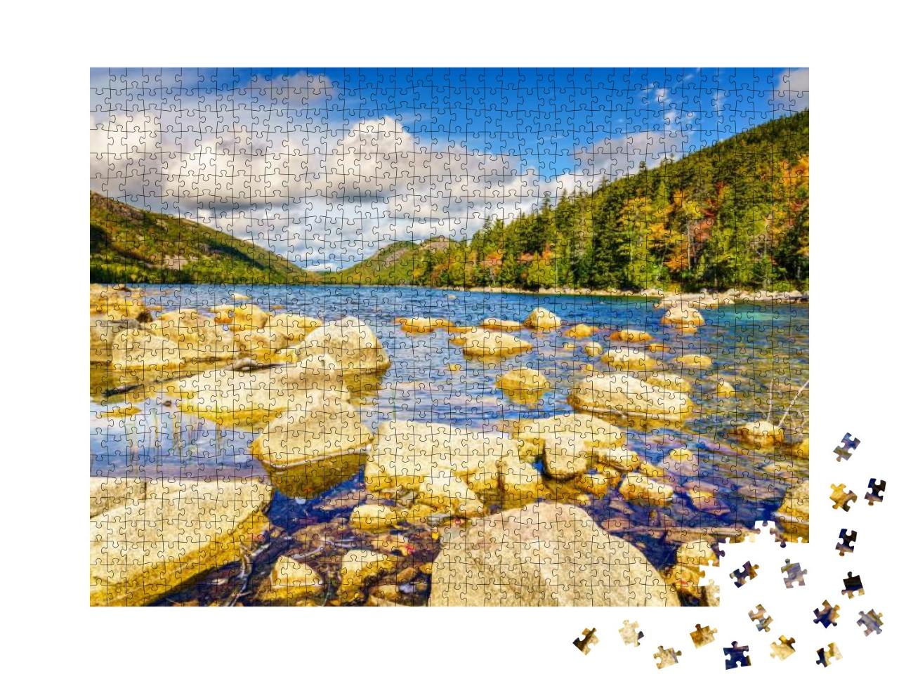 Scenic View of Jordan Pond in Acadia National Park in Mai... Jigsaw Puzzle with 1000 pieces