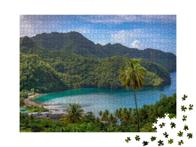 Sea & Palm Trees in Saint Vincent & the Grenadines, Beaut... Jigsaw Puzzle with 1000 pieces