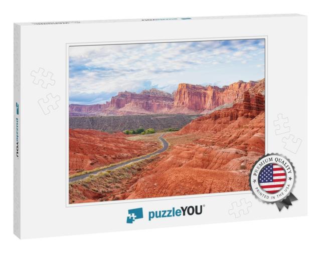 Beautiful Cliffs & Buttes Along the Scenic Drive in Capit... Jigsaw Puzzle