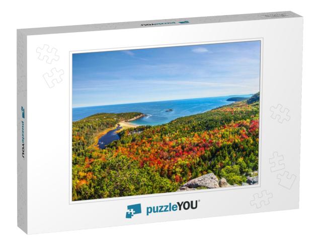 Panoramic View of the Stunning Fall Colors & Blue Waters... Jigsaw Puzzle