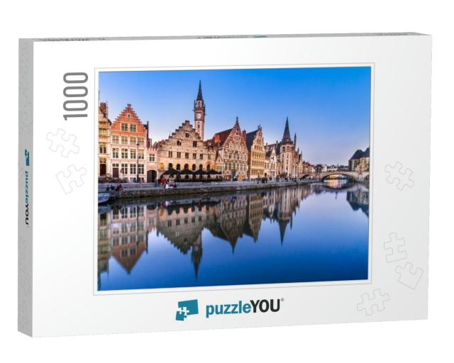 Picturesque Medieval Buildings Overlooking the Graslei Ha... Jigsaw Puzzle with 1000 pieces