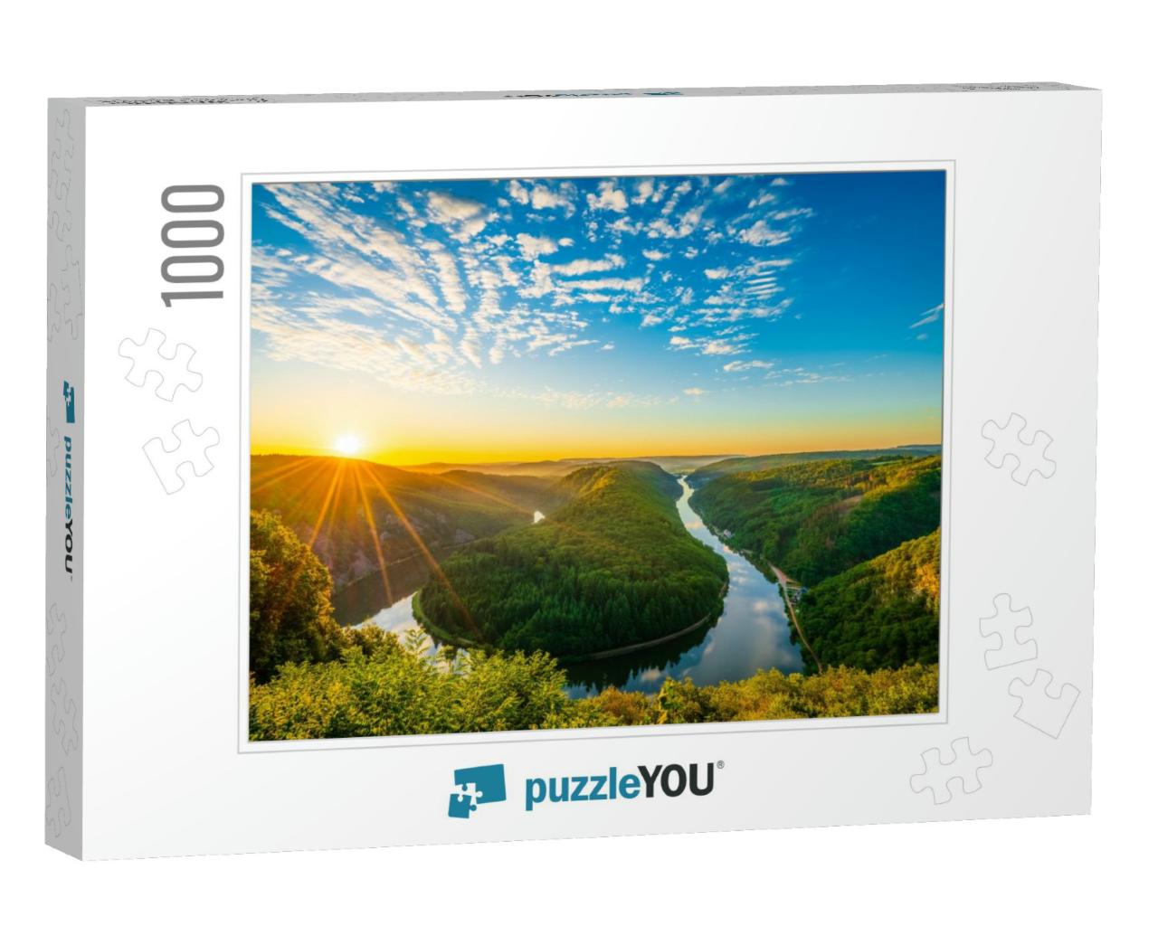 Saar River Valley Near Mettlach At Sunrise. South Germany... Jigsaw Puzzle with 1000 pieces